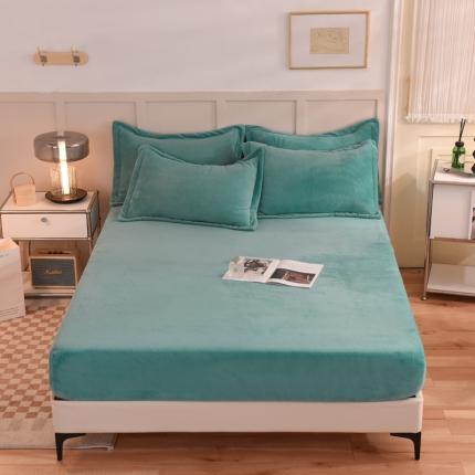 91家纺网 家纺一手货源 找家纺 （总）甜之梦 2025牛奶绒纯色拼色单品四件套床笠（可定制尺寸）