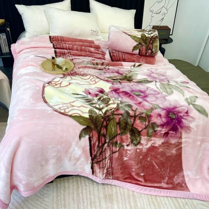 91家纺网 家纺一手货源 找家纺 缔缦 2022新款More design毛毯 水柔毯 粉色