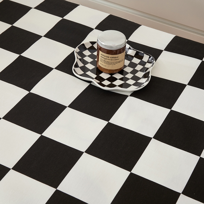 91家纺网 家纺一手货源 找家纺 怡家居  2023新款棉加水晶绒开学季学生床垫套 黑白格