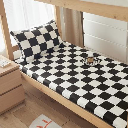 怡家居  2023新款棉加水晶绒开学季学生床垫套 黑白格