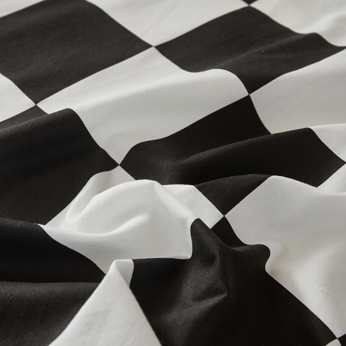 91家纺网 家纺一手货源 找家纺 怡家居  2023新款棉加水晶绒开学季学生床垫套 黑白格