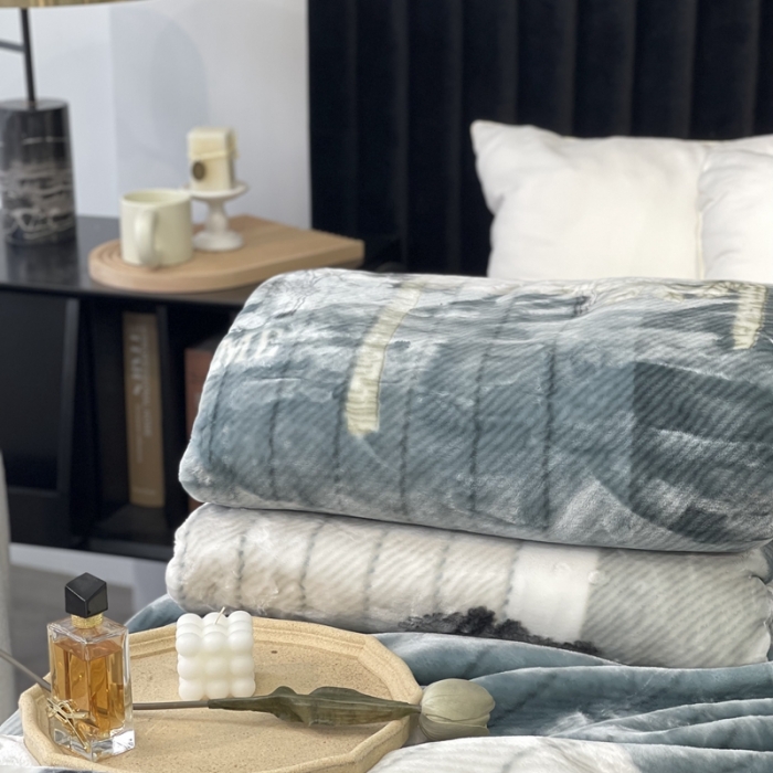 91家纺网 家纺一手货源 找家纺 缔缦 2022新款More design毛毯 水柔毯 灰色