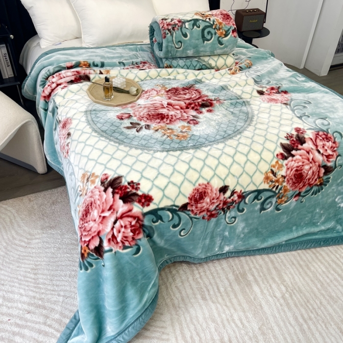 91家纺网 家纺一手货源 找家纺 缔缦 2022新款More design毛毯 水柔毯 水蓝