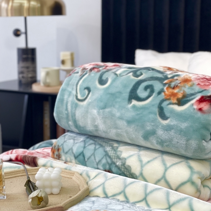 91家纺网 家纺一手货源 找家纺 缔缦 2022新款More design毛毯 水柔毯 水蓝