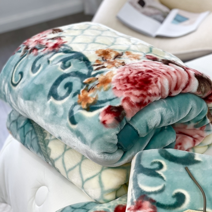 91家纺网 家纺一手货源 找家纺 缔缦 2022新款More design毛毯 水柔毯 水蓝