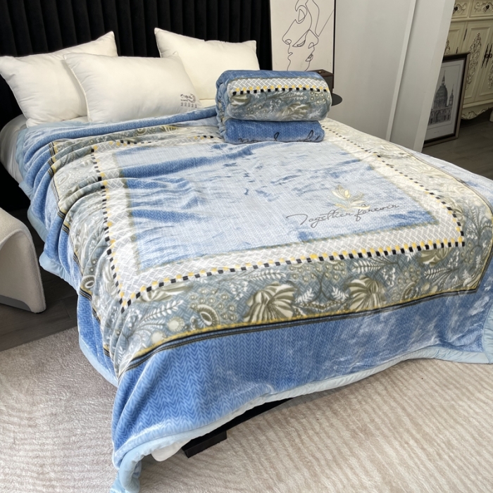 91家纺网 家纺一手货源 找家纺 缔缦 2022新款More design毛毯 水柔毯 雾蓝