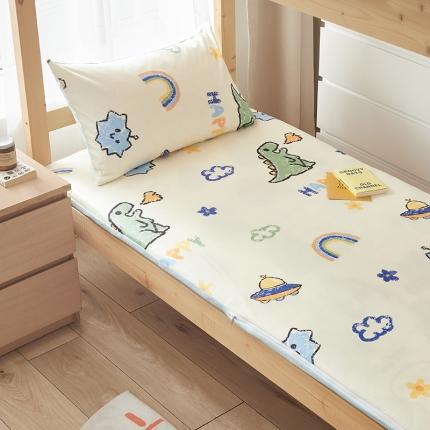 怡家居  2023新款棉加水晶绒开学季学生床垫套 小恐龙