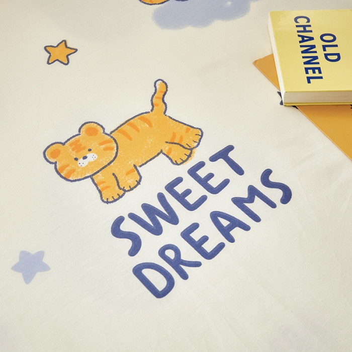 91家纺网 家纺一手货源 找家纺 怡家居  2023新款棉加水晶绒开学季学生床垫套 小老虎