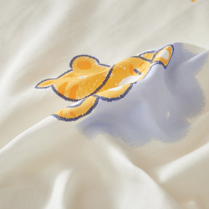 91家纺网 家纺一手货源 找家纺 怡家居  2023新款棉加水晶绒开学季学生床垫套 小老虎