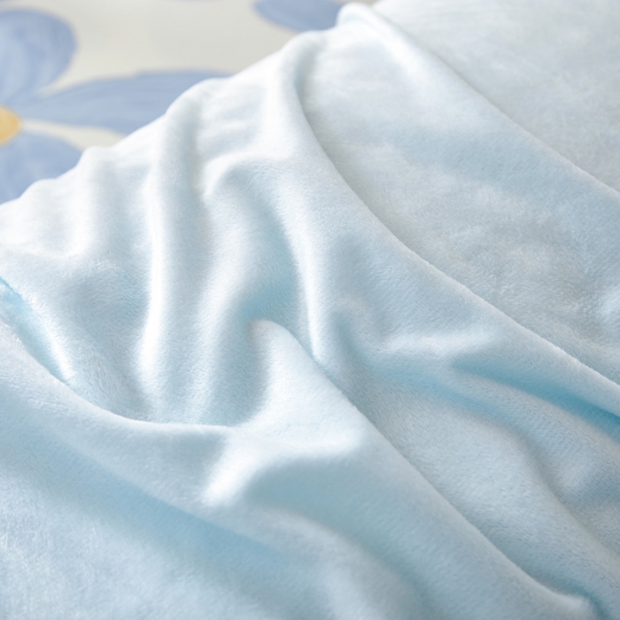 91家纺网 家纺一手货源 找家纺 怡家居  2023新款棉加水晶绒开学季学生床垫套 蓝梦