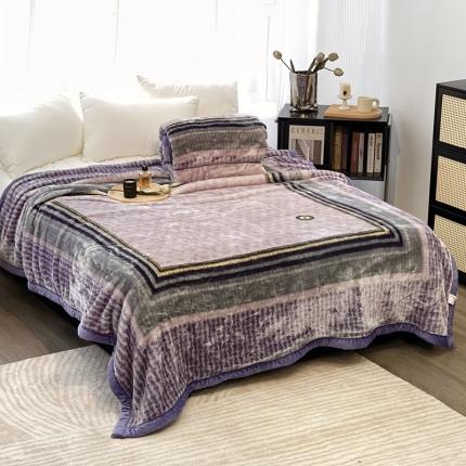 缔缦 2022新款More design毛毯 天鹅绒毯 紫色