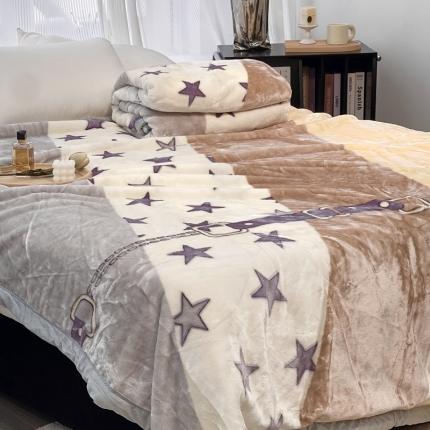 91家纺网 家纺一手货源 找家纺 缔缦 2022新款More design毛毯 云丝毯 拼色星星