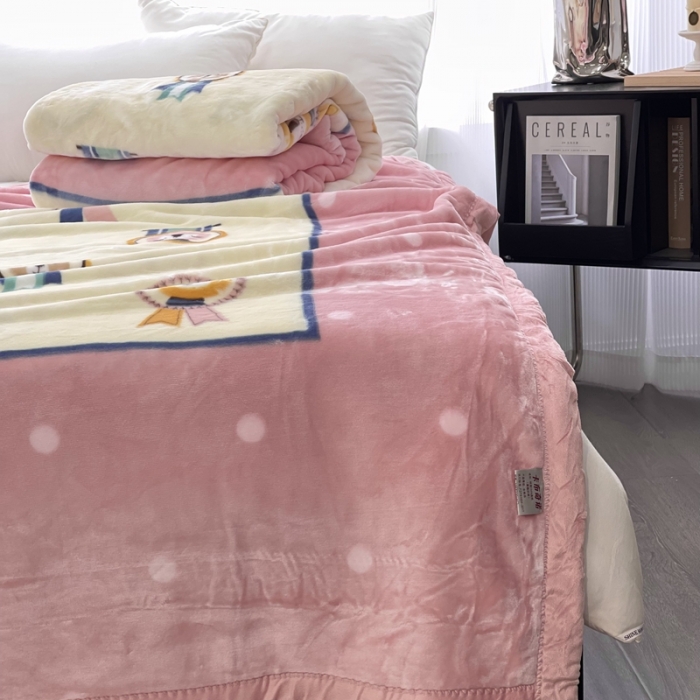 91家纺网 家纺一手货源 找家纺 缔缦 2022新款More design毛毯 云丝毯 粉色-卡通