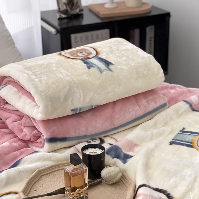 91家纺网 家纺一手货源 找家纺 缔缦 2022新款More design毛毯 云丝毯 粉色-卡通