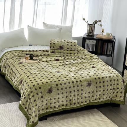 缔缦 2022新款More design毛毯 云丝毯 绿色