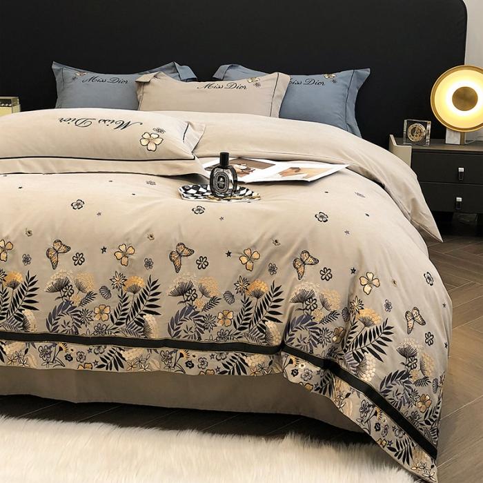 91家纺网 家纺一手货源 找家纺 立奥2023秋冬新品 直播爆款锦棉刺绣四件套