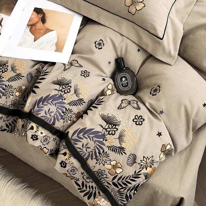 91家纺网 家纺一手货源 找家纺 立奥2023秋冬新品 直播爆款锦棉刺绣四件套