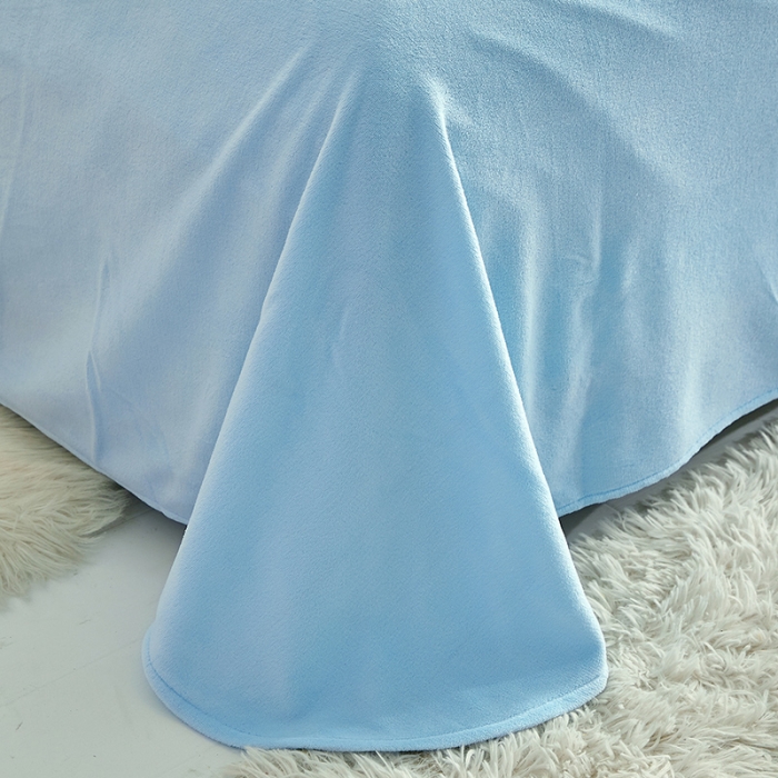 91家纺网 家纺一手货源 找家纺 泉欣新款牛奶绒卡通毛巾绣福兔系列四件套（专版花型） 福兔-蓝