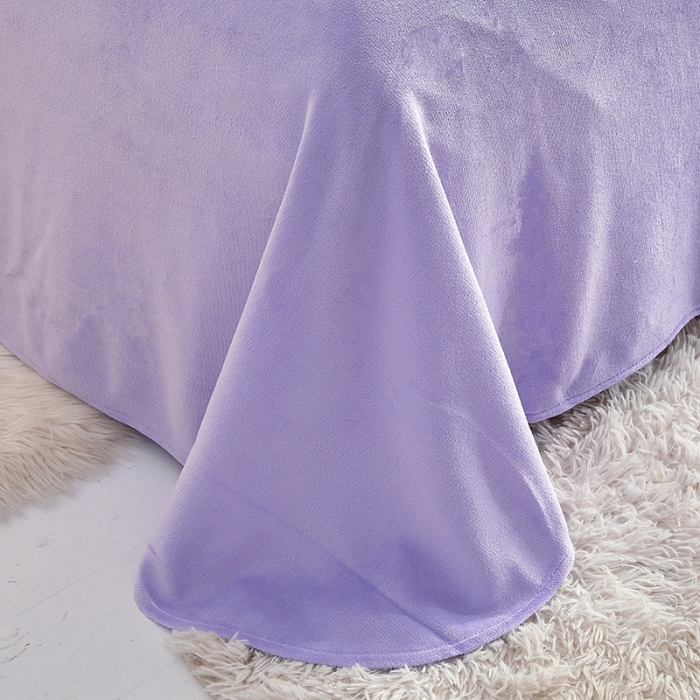 91家纺网 家纺一手货源 找家纺 泉欣新款牛奶绒卡通毛巾绣福兔系列四件套（专版花型） 福兔-紫