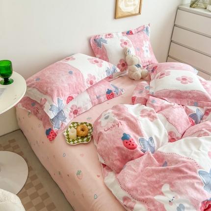 91家纺网 家纺一手货源 找家纺 （总）盛馨家纺 小清新北欧风精梳棉全棉四件套床笠纯棉四件套