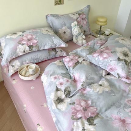 91家纺网 家纺一手货源 找家纺 （总）盛馨家纺 小清新北欧风精梳棉全棉四件套床笠纯棉四件套