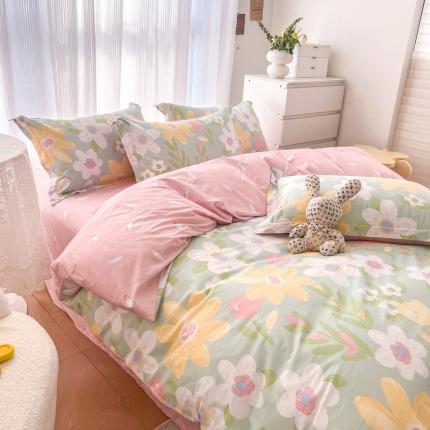 91家纺网 家纺一手货源 找家纺 （总）盛馨家纺 小清新北欧风精梳棉全棉四件套床笠纯棉四件套