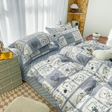 91家纺网 家纺一手货源 找家纺 （总）盛馨家纺 小清新北欧风精梳棉全棉四件套床笠纯棉四件套