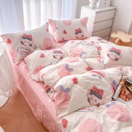 91家纺网 家纺一手货源 找家纺 （总）盛馨家纺 小清新北欧风精梳棉全棉四件套床笠纯棉四件套