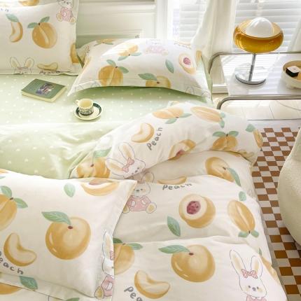 91家纺网 家纺一手货源 找家纺 （总）盛馨家纺 小清新北欧风精梳棉全棉四件套床笠纯棉四件套