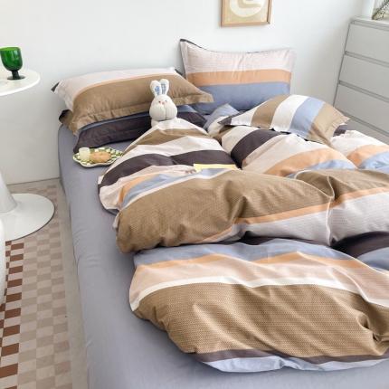 91家纺网 家纺一手货源 找家纺 （总）盛馨家纺 小清新北欧风精梳棉全棉四件套床笠纯棉四件套