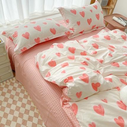 91家纺网 家纺一手货源 找家纺 （总）盛馨家纺 小清新北欧风精梳棉全棉四件套床笠纯棉四件套