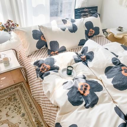 91家纺网 家纺一手货源 找家纺 （总）盛馨家纺 小清新北欧风精梳棉全棉四件套床笠纯棉四件套