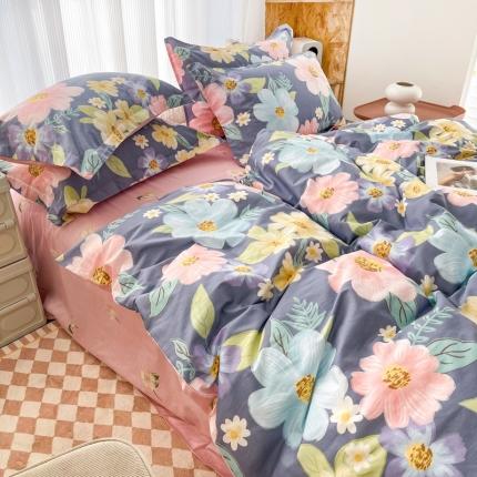 91家纺网 家纺一手货源 找家纺 （总）盛馨家纺 小清新北欧风精梳棉全棉四件套床笠纯棉四件套