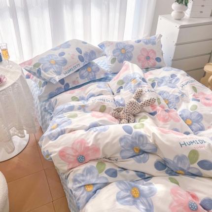 91家纺网 家纺一手货源 找家纺 （总）盛馨家纺 小清新北欧风精梳棉全棉四件套床笠纯棉四件套