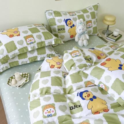 91家纺网 家纺一手货源 找家纺 （总）盛馨家纺 小清新北欧风精梳棉全棉四件套床笠纯棉四件套