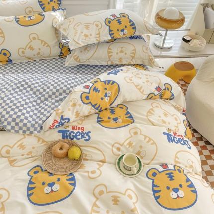 91家纺网 家纺一手货源 找家纺 （总）盛馨家纺 小清新北欧风精梳棉全棉四件套床笠纯棉四件套