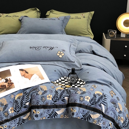 91家纺网 家纺一手货源 找家纺 立奥2023秋冬新品 直播爆款锦棉刺绣四件套