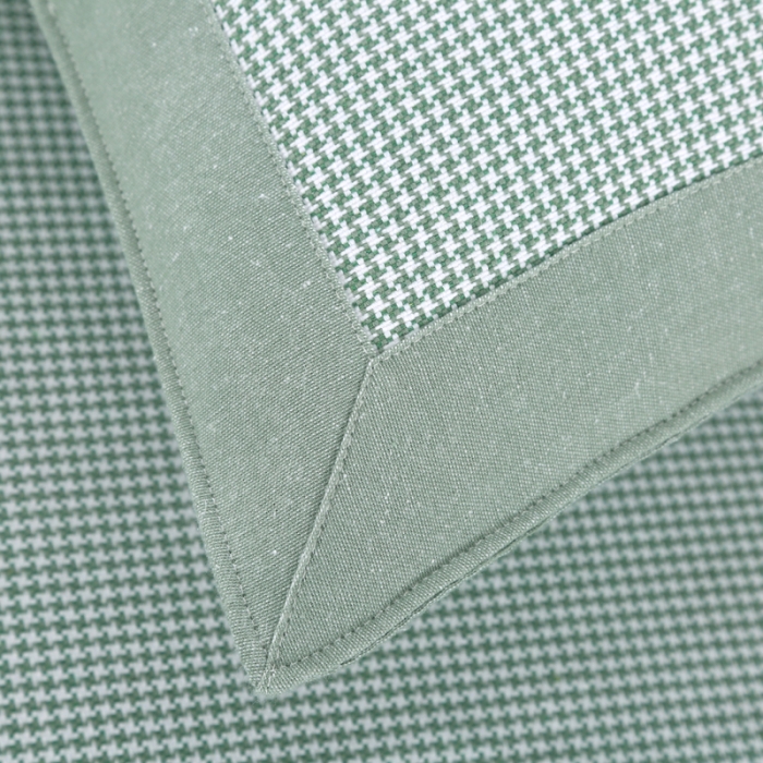 91家纺网 家纺一手货源 找家纺 恋尚羽 2025新款千鸟格加厚纯棉老粗布凉席三件套 千鸟格-绿