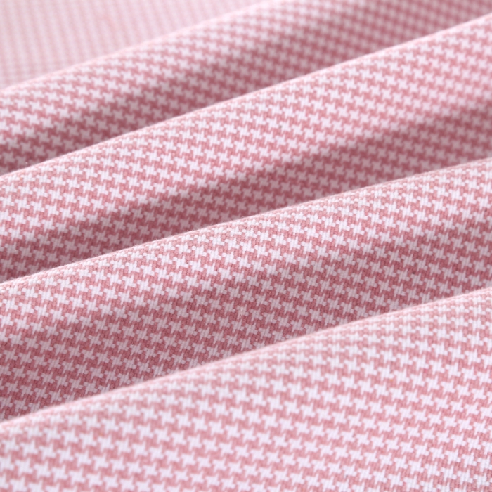 91家纺网 家纺一手货源 找家纺 恋尚羽 2025新款千鸟格加厚纯棉老粗布凉席三件套 千鸟格-粉