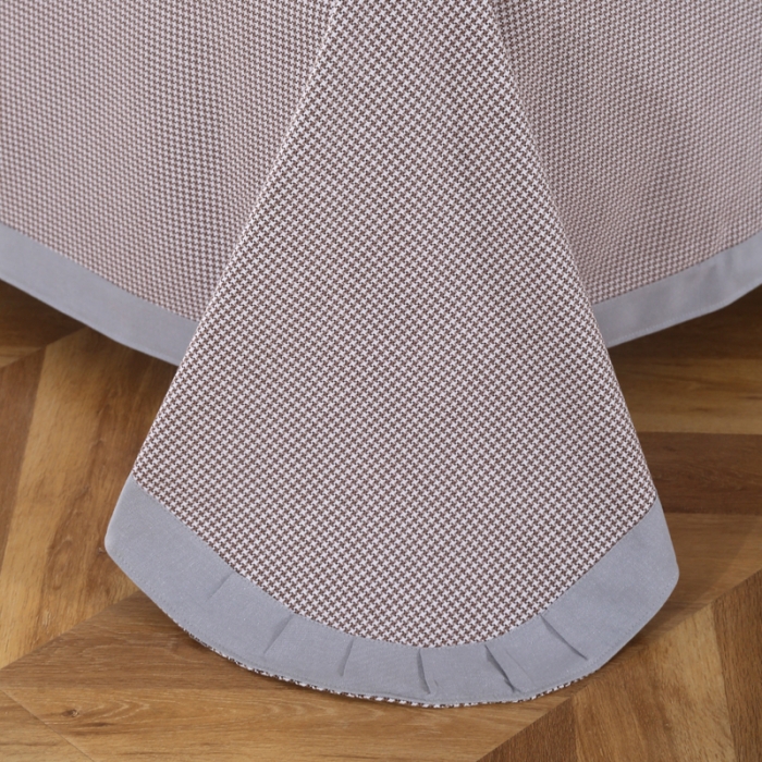 91家纺网 家纺一手货源 找家纺 恋尚羽 2025新款千鸟格加厚纯棉老粗布凉席三件套 千鸟格-咖