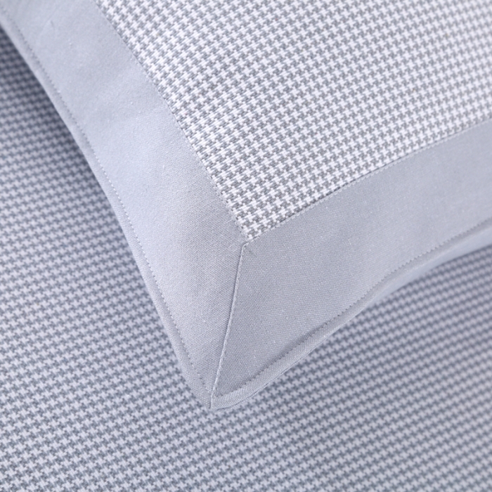 91家纺网 家纺一手货源 找家纺 恋尚羽 2025新款千鸟格加厚纯棉老粗布凉席三件套 千鸟格-灰