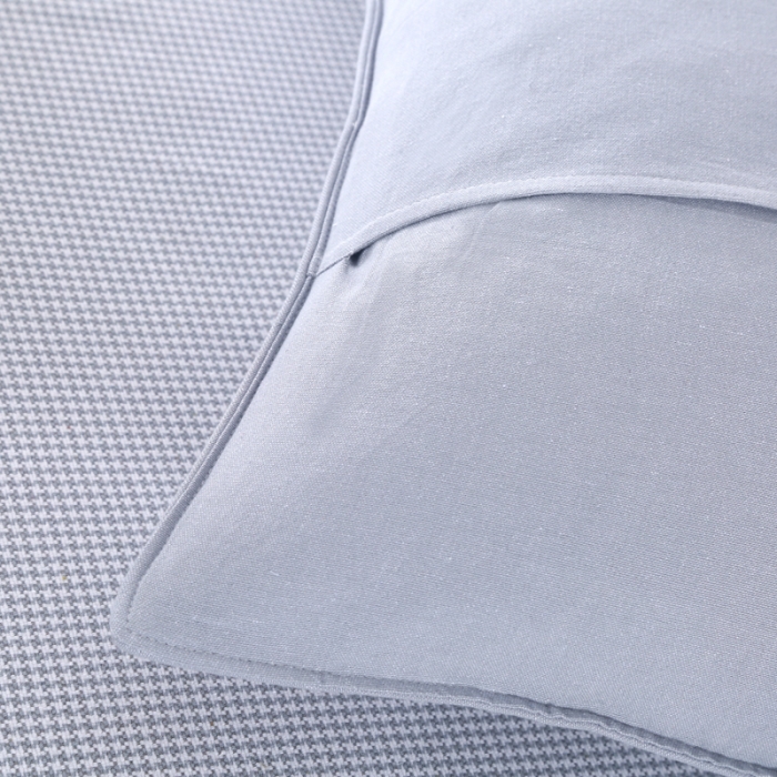 91家纺网 家纺一手货源 找家纺 恋尚羽 2025新款千鸟格加厚纯棉老粗布凉席三件套 千鸟格-灰