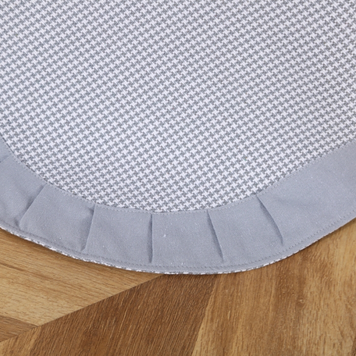 91家纺网 家纺一手货源 找家纺 恋尚羽 2025新款千鸟格加厚纯棉老粗布凉席三件套 千鸟格-灰