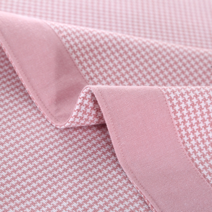 91家纺网 家纺一手货源 找家纺 恋尚羽 2025新款千鸟格加厚纯棉老粗布凉席三件套 千鸟格-粉