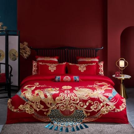 91家纺网 家纺一手货源 找家纺 总2022新款高支高密长绒棉婚庆套件