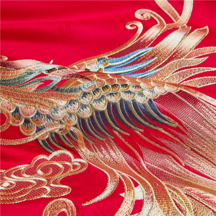 91家纺网 家纺一手货源 找家纺 2022新款高支高密长绒棉婚庆套件 盛世皇朝