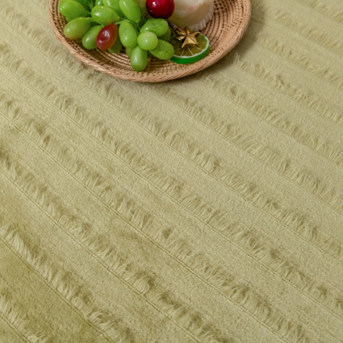 91家纺网 家纺一手货源 找家纺 乐嘉盈 2025牛奶绒流苏毯毛毯办公室家用两用毯直播 芥末绿