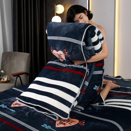 91家纺网 家纺一手货源 找家纺 乐萱 2025新款单被套牛奶绒被罩单件180克 爱心箭