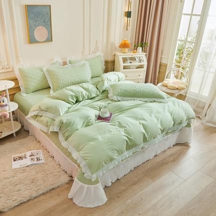 91家纺网 家纺一手货源 找家纺 （总）宜凡家纺 2023新款全棉印花花边系列床盖三件套