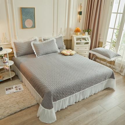 91家纺网 家纺一手货源 找家纺 （总）宜凡家纺 2023新款全棉印花花边系列床盖三件套